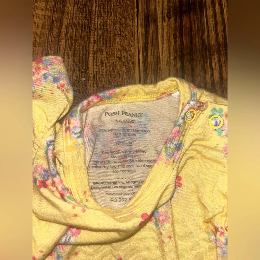 Posh Peanut Baby Girl Yellow Floral Butterfly Twirl Dress Size 3-6 Months